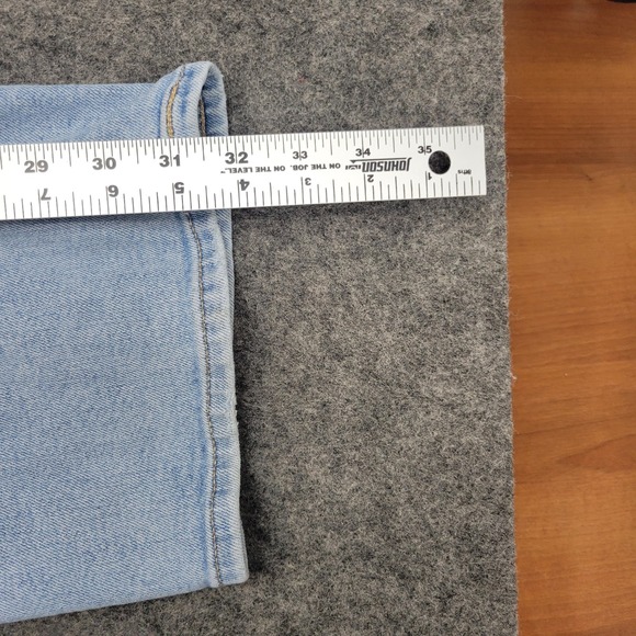 Levis Jeans Womens 32x32 Blue Denim Distressed Streetwear Superlow Bootcut Leg - Picture 10 of 13